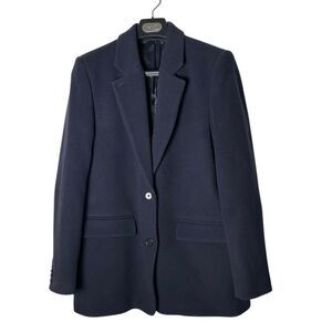 & Other Stories Stockholm Atelier Italy Wool Navy Coat Single Breast Timeless 12